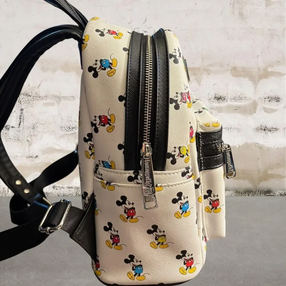 Loungefly Disney Parks Exclusive White Mickey Backpack with Wallet